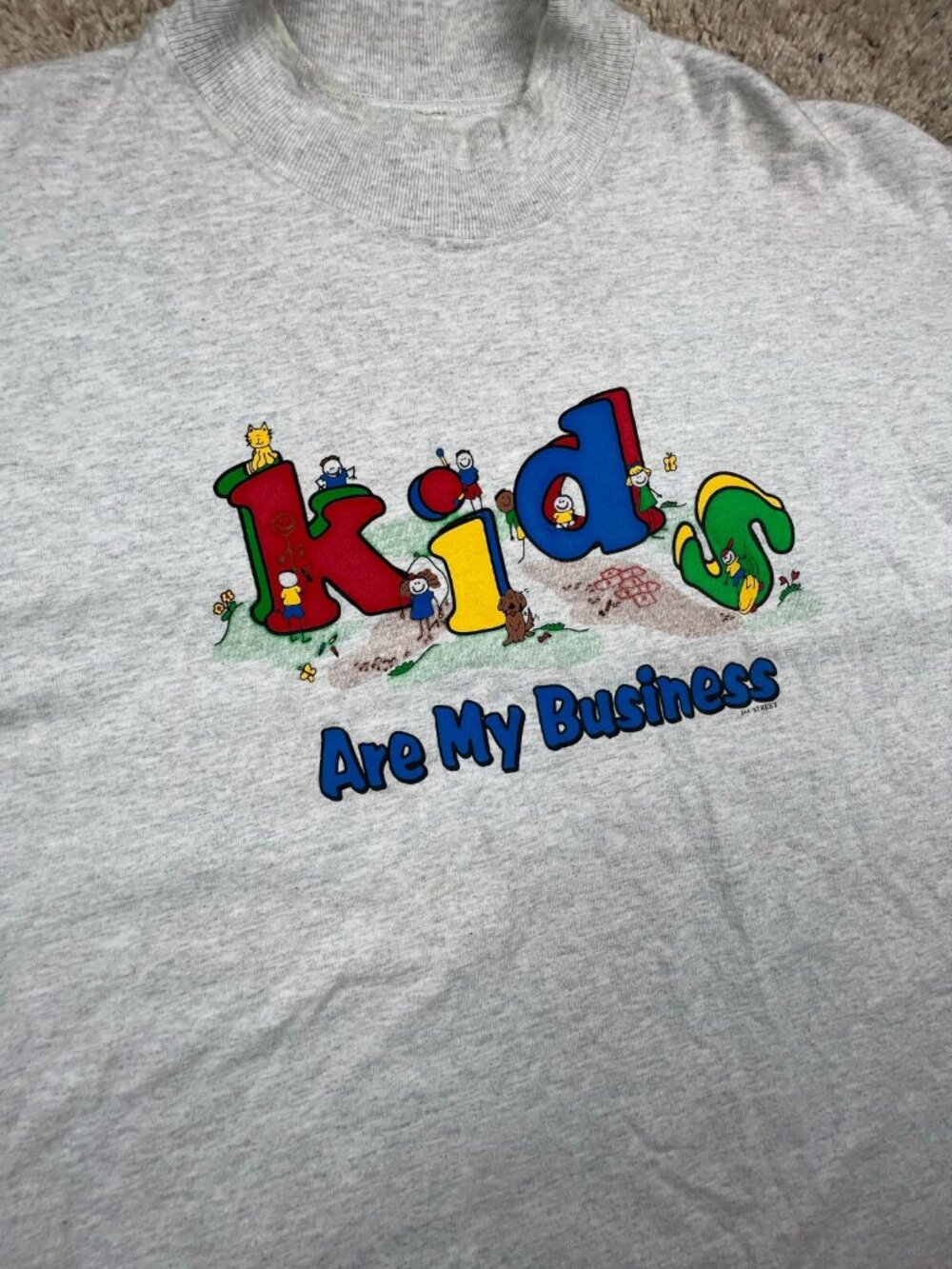 VTG Anvil Cotton Deluxe Children Are My Business School Teacher Sweatshirt Sz XL - Picture 4 of 9